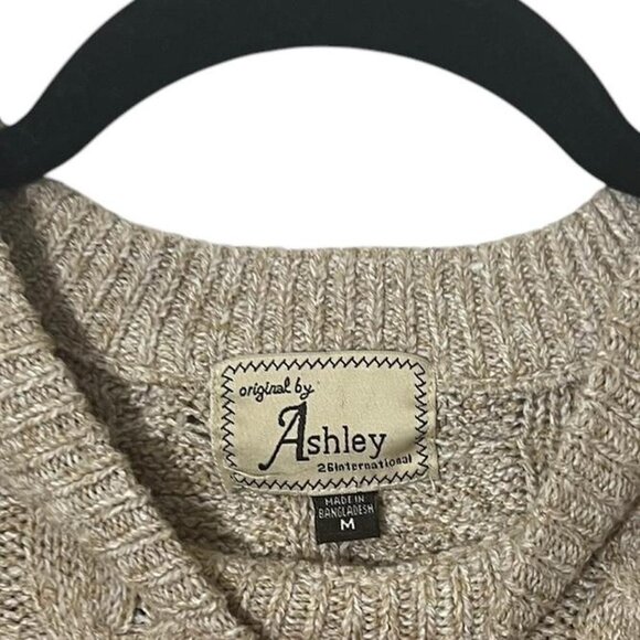 Y2k Tan Cable Knit‎ Sweater - Picture 2 of 3